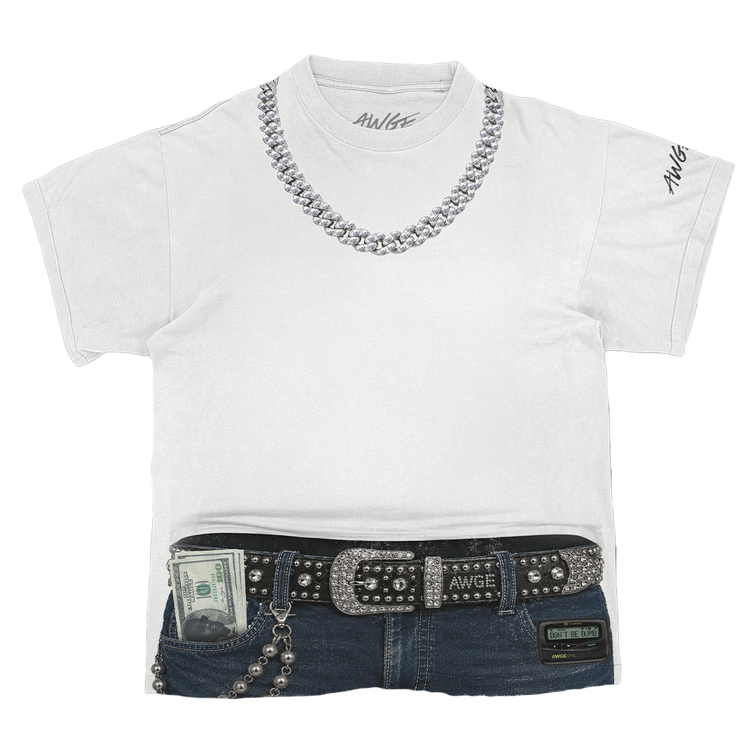 ASAP Rocky - RHINESTONE TROMP L'OEIL TEE