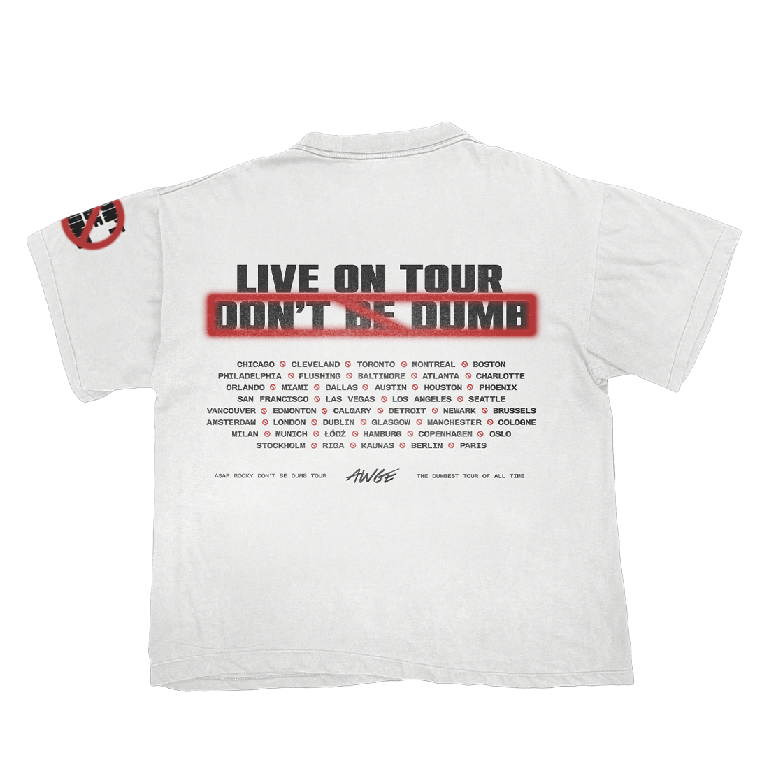 ASAP Rocky - Don’t Be Dumb Tour Airbrush Dateback T-Shirt